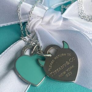 Tiffany & Co. New, Sterling Silver Devil & Blue Heart Pendant. Authentic.